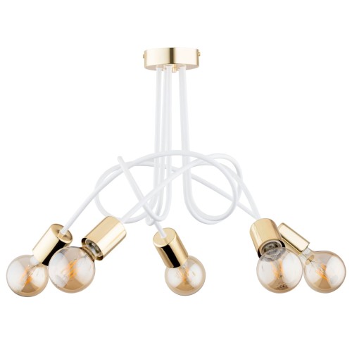 Lampa sufitowa Tango 63211 Alfa 5xE27 LED Metal Biały-Złoty