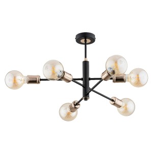 Lampa sufitowa Oris 63033 Alfa 6xE27 LED Metal Czarny - Stare Złoto