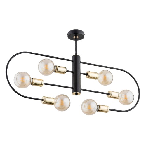 Lampa sufitowa Signa 63028 Alfa 6xE27 LED Metal Czarny - Złoty