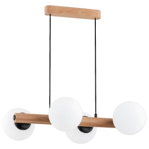Lampa wisząca Aragon 63095 Alfa 4xE14 LED Drewno/Tworzywo Czarny - Jasne Drewno