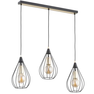 Lampa wisząca Managos 62235 Alfa 3xE27 LED Metal Czarny - Złoty