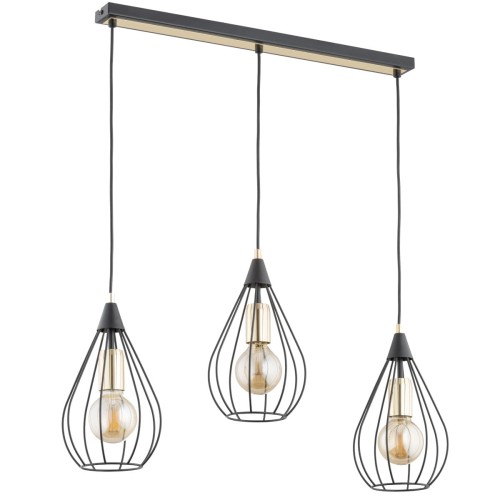Lampa wisząca Managos 62235 Alfa 3xE27 LED Metal Czarny - Złoty