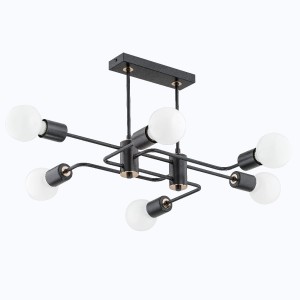 Lampa sufitowa Seba 62185 Alfa 6xE27 LED Metal Czarny - Stare Złoto