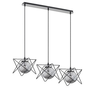 Lampa wisząca Sagito 62098 Alfa 3xE14 LED Metal/Szkło Czarny - Chrom