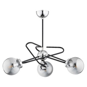 Lampa sufitowa Sagito 27603 Alfa 3xE14 LED Metal/Szkło Czarny - Chrom