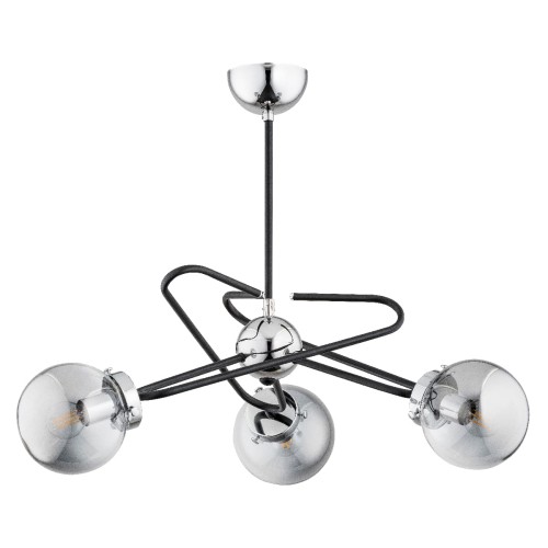 Lampa sufitowa Sagito 27603 Alfa 3xE14 LED Metal/Szkło Czarny - Chrom