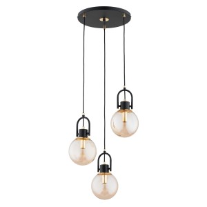 Lampa wisząca  62433 Alfa 3xE14 LED Metal Czarny - Złoty