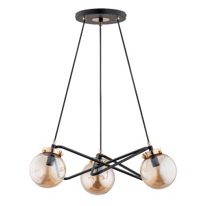 Lampa wisząca Vega 63007 Alfa 3xE14 LED Metal Czarny - Stare Złoto