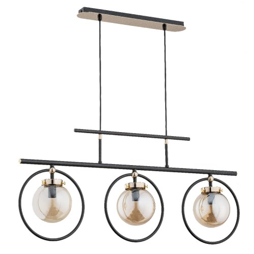 Lampa wisząca Vasido 62196 Alfa 3xE14 LED Metal Czarny - Stare Złoto
