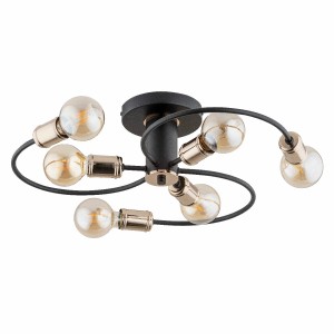 Lampa sufitowa Samba 28426 Alfa 6xE27 LED Metal Czarny - Stare Złoto