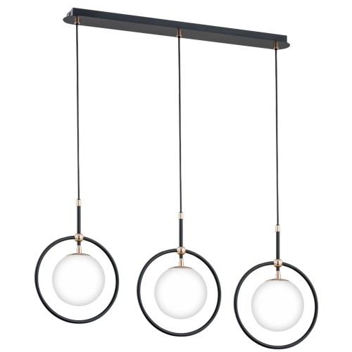 Lampa wisząca Akira 62207 Alfa 3xE14 LED Metal Czarny - Stare Złoto