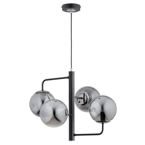 Lampa wisząca Lamur 63150 Alfa 4xE14 LED Metal Czarny - Chrom