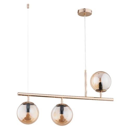 Lampa wisząca Abakus 63036 Alfa 3xE14 LED Metal/Szkło Złoty Antyk