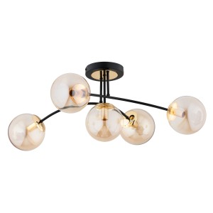 Lampa sufitowa Latina 63272 Alfa 5xE14 LED Metal Czarny - Stare Złoto