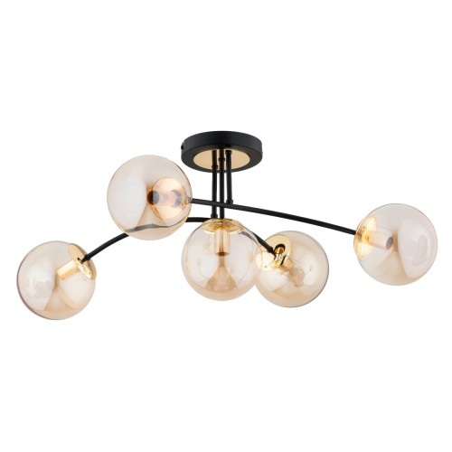 Lampa sufitowa Latina 63272 Alfa 5xE14 LED Metal Czarny - Stare Złoto