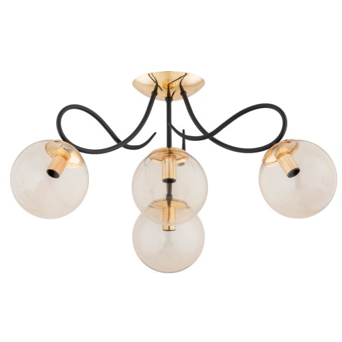 Lampa sufitowa Oxa 63214 Alfa 4xE14 LED Metal Złoty - Czarny