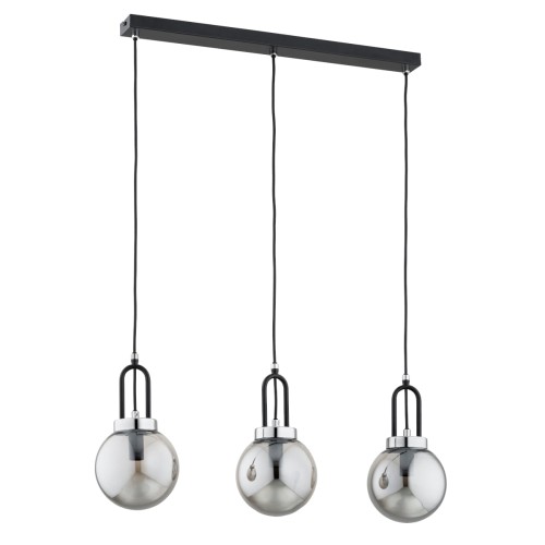 Lampa wisząca Atori 62429 Alfa 3xE14 LED Metal Czarny - Chrom