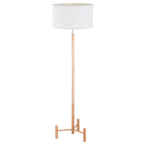 Lampa stojąca podłogowa Supra 9294 Alfa 1xE27 LED Metal/Drewno Jasne Drewno - Złoto