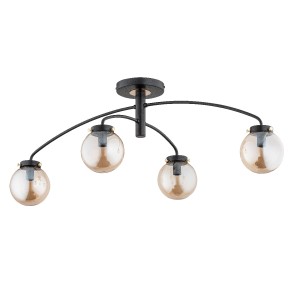 Lampa sufitowa Wiral 62187 Alfa 4xE14 LED Metal/Szkło Czarny - Stare Złoto