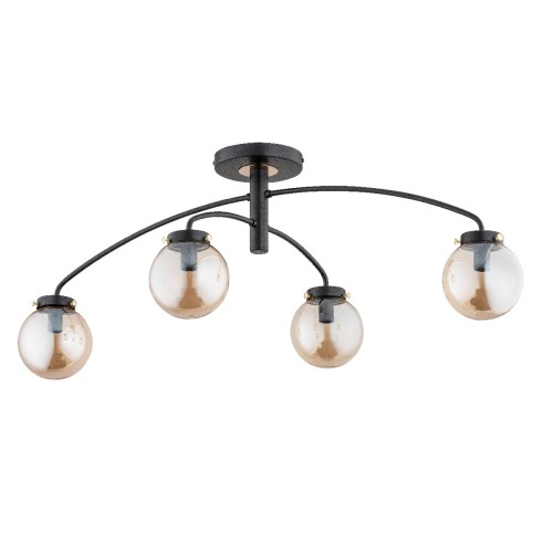 Lampa sufitowa Wiral 62187 Alfa 4xE14 LED Metal/Szkło Czarny - Stare Złoto
