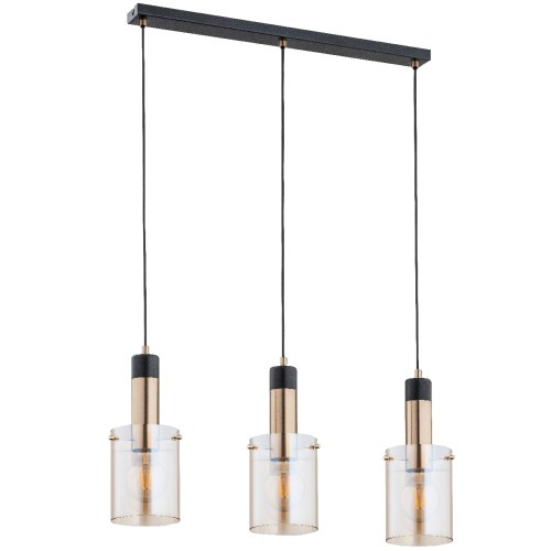 Lampa wisząca Bella 62168 Alfa 3xE27 LED Metal Czarny - Stare Złoto