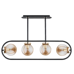 Lampa sufitowa Saran 62148 Alfa 4xE14 LED Metal/Szkło Czarny