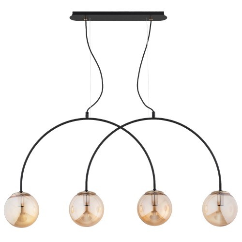 Lampa wisząca Bendo 63302 Alfa 4xE14 LED Metal Czarny - Stare Złoto