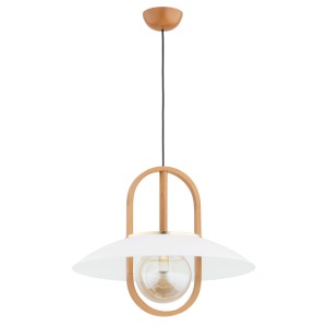 Lampa wisząca Margo 61183 Alfa 1xE27 LED Drewno/Metal Jasne Drewno - Złoto