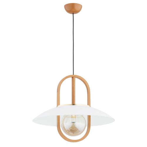 Lampa wisząca Margo 61183 Alfa 1xE27 LED Drewno/Metal Jasne Drewno - Złoto