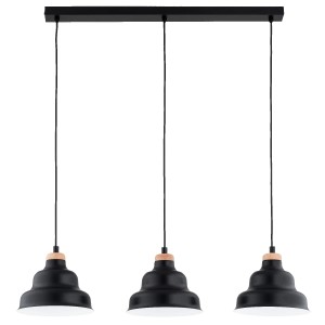 Lampa wisząca Bałwanek 62496 Alfa 3xE27 LED Metal/Drewno