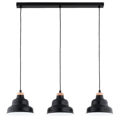 Lampa wisząca Bałwanek 62496 Alfa 3xE27 LED Metal/Drewno