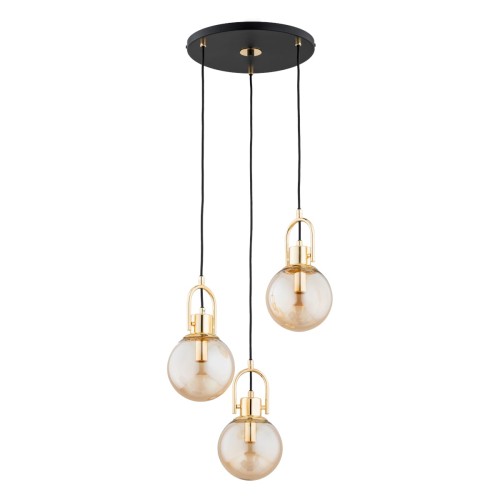 Lampa wisząca  62434 Alfa 3xE14 LED Metal Czarny - Złoty