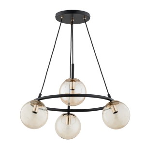 Lampa wisząca Ringo 63245 Alfa 4xE14 LED Metal Czarny - Złoty