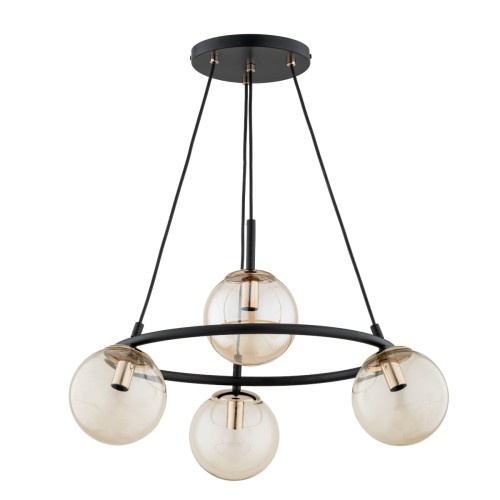 Lampa wisząca Ringo 63245 Alfa 4xE14 LED Metal Czarny - Złoty