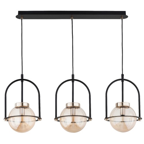 Lampa wisząca  62511 Alfa 3xE14 LED Metal Czarny - Stare Złoto