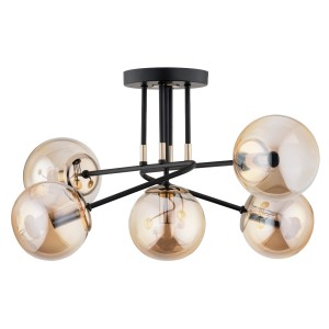 Lampa sufitowa Ester 63131 Alfa 5xE14 LED Metal Czarny - Stare Złoto
