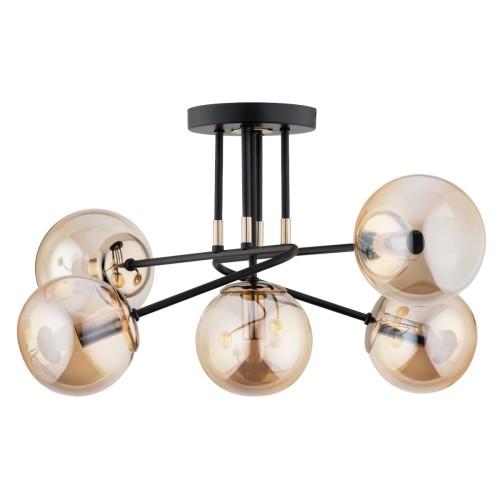 Lampa sufitowa Ester 63131 Alfa 5xE14 LED Metal Czarny - Stare Złoto
