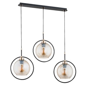 Lampa wisząca Seldi 62178 Alfa 3xE27 LED Metal Czarny - Złoty
