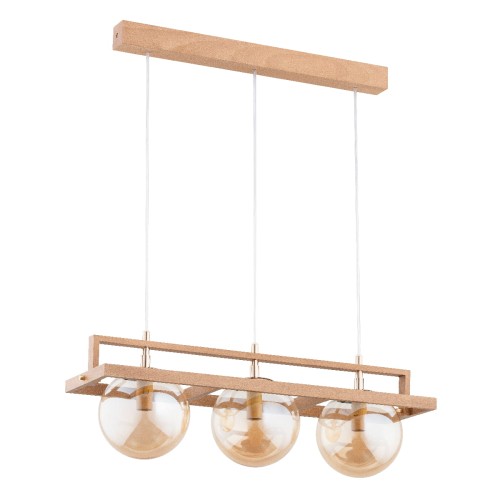 Lampa wisząca Frif 63053 Alfa 3xE14 LED Drewno/Tworzywo Jasne Drewno-Stare Zloto