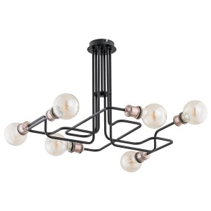 Lampa sufitowa Hook 25156 Alfa 6xE27 LED Metal Czarny