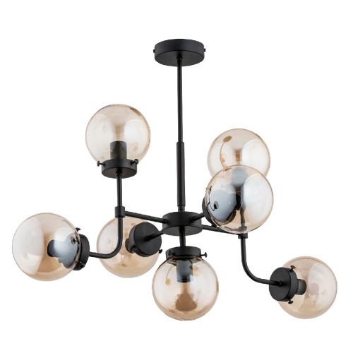 Lampa sufitowa Transformers 25747 Alfa 7xE14 LED Metal/Szkło Czarny