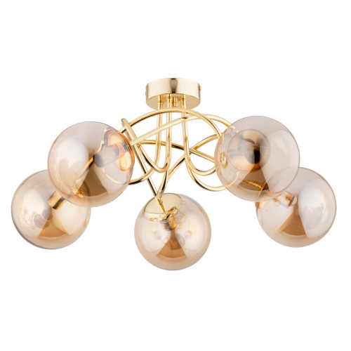Lampa sufitowa Banko 63203 Alfa 5xE14 LED Metal Złoty