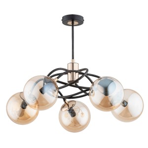 Lampa sufitowa Doxa 28555 Alfa 5xE14 LED Metal Czarny - Stare Złoto