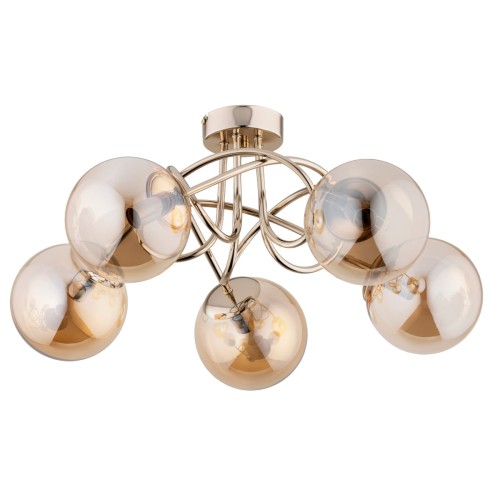 Lampa sufitowa Banko 63204 Alfa 5xE14 LED Metal Złoty