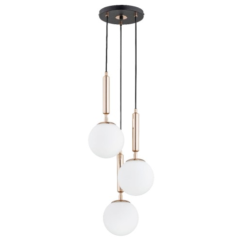 Lampa wisząca Volda 62202 Alfa 3xE14 LED Metal Czarny - Stare Złoto