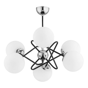 Lampa sufitowa Virginia 63102 Alfa 6xE14 LED Metal Czarny - Chrom