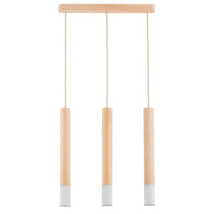 Lampa wisząca Adori 62282 Alfa 3xE14 LED Drewno/Szkło Jasne Drewno