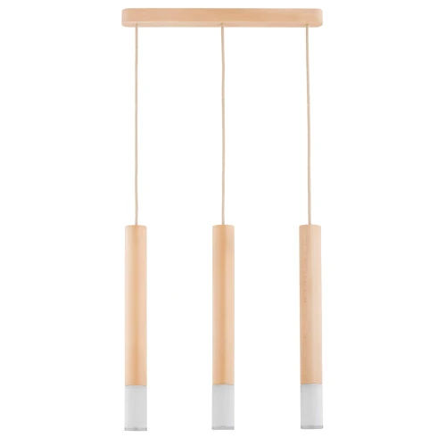 Lampa wisząca Adori 62282 Alfa 3xE14 LED Drewno/Szkło Jasne Drewno