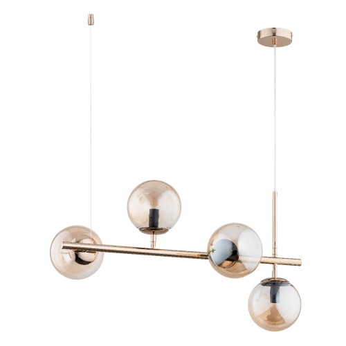 Lampa wisząca Vinci 63040 Alfa 4xE14 LED Metal/Szkło Złoty Antyk