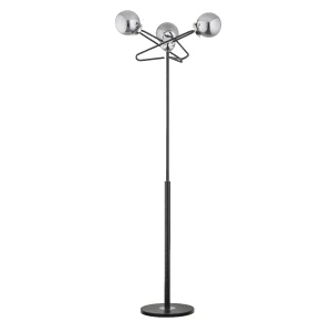 Lampa stojąca podłogowa Late 9278 Alfa 3xE14 LED Metal/Szkło Czarny - Chrom
